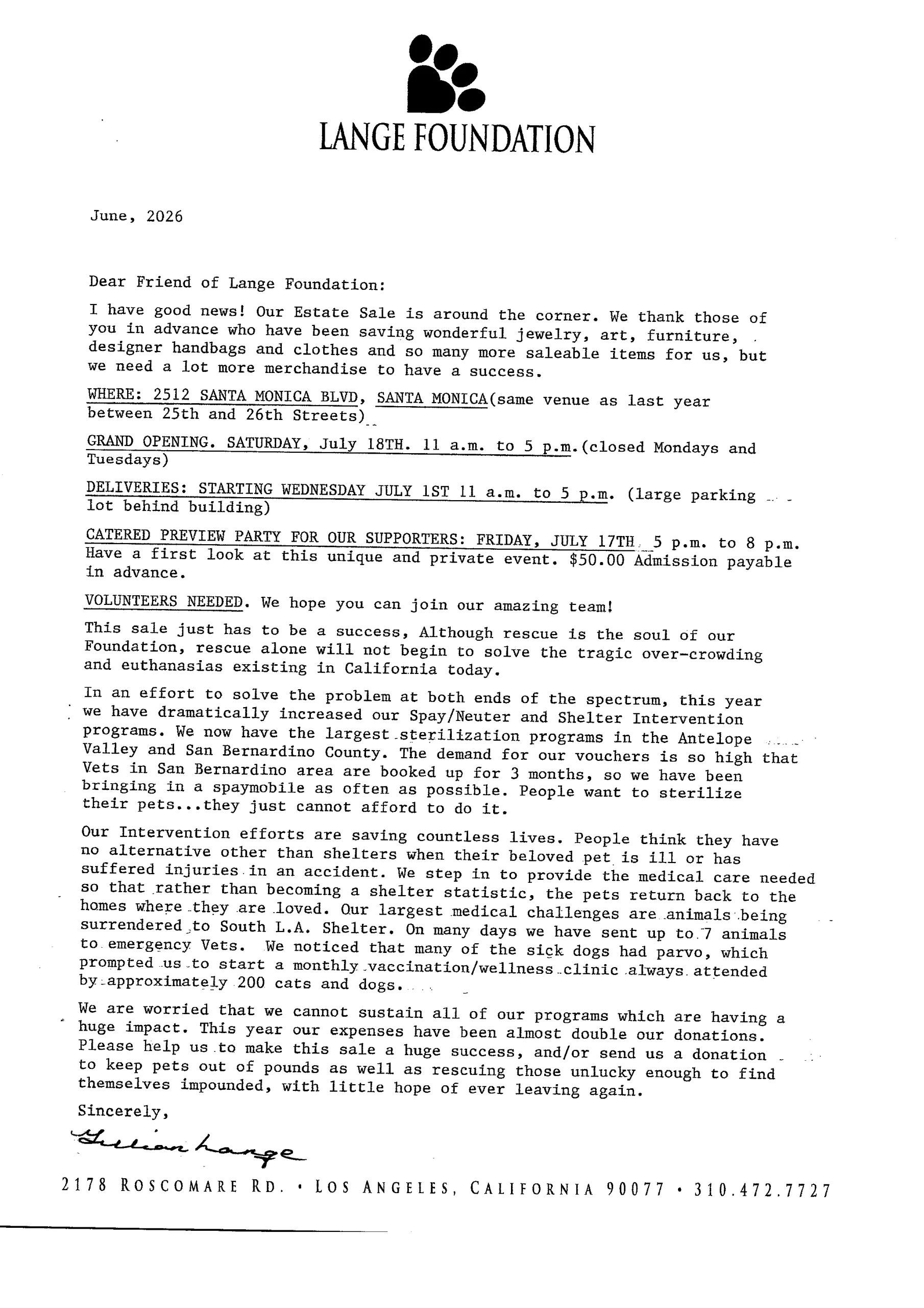 2026 Summer letter